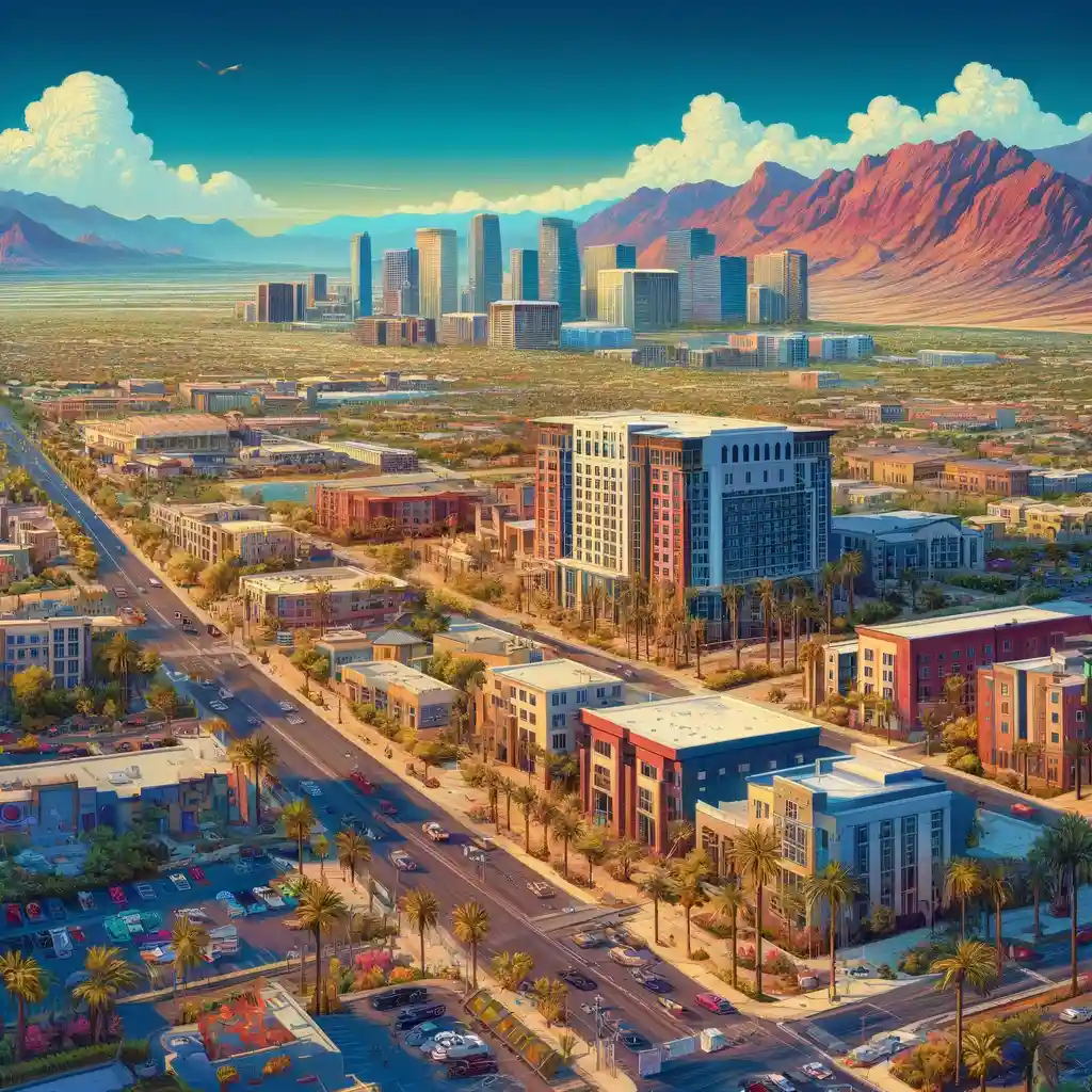 “Vibrant urban scene of North Las Vegas,NV, offering valuable insights into vacation rentals.”